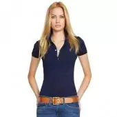 ralph lauren custom fit femme tee shirt button small purple pony blue